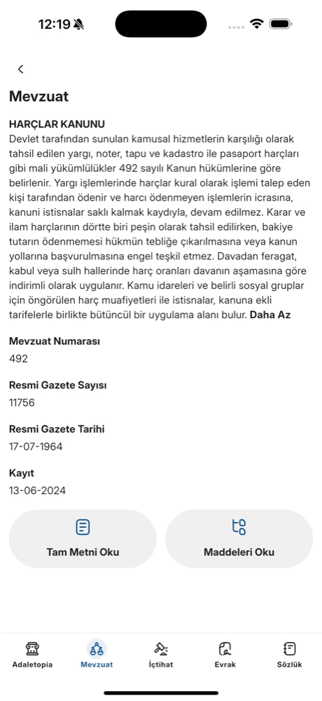 Adaletopia mevzuat tam metin ekranı